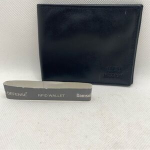 RFID Men's Black Leather Bi-Fold Wallet
